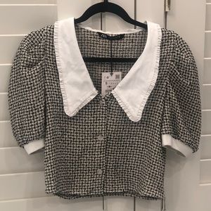 Tweed Collared Blouse